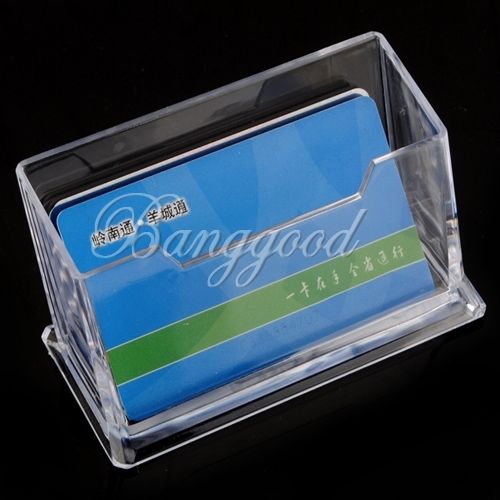 Clear Plastic Business Card Holder Desktop Stationery Note ID Credit