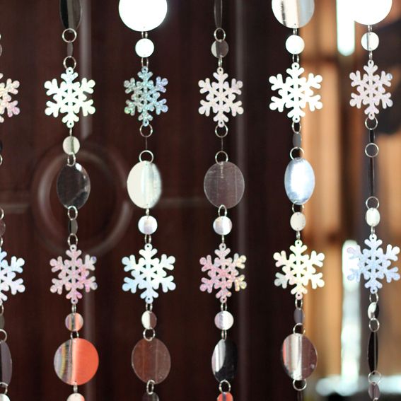 Curtains Ideas curtains decoration pictures : Sequins Glitter Snowflake Decorative Door Curtain,Christmas ...