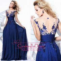 Royal Blue Lace Prom Dress