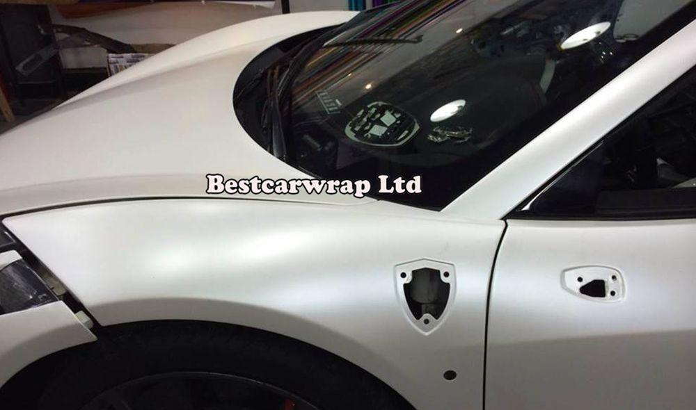 Satin pearl white matte Vinyl Wrap Satin matte Chrome white Car wrap Film With Air bubble Free Foile Pearl White Foil Size 1.52x20m/Roll