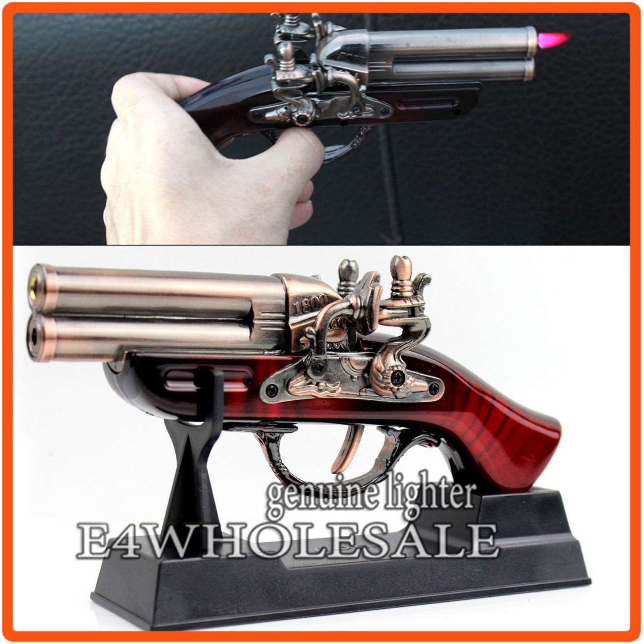 2017 With Holder Pistol Style Refillable Cigar Cigarette Windproof