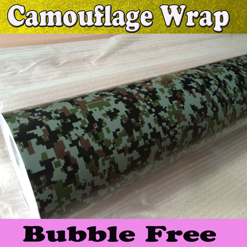 High quality Digital Pixel Camouflage Vinyl Wrap Camo Car Covering Air bubble Free Size Camo Sticker 1.52x30m/Roll Fedex Free Shipping