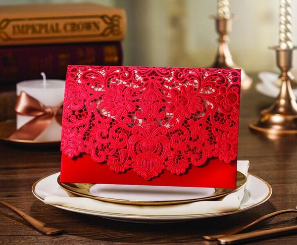 lindo-laser-cut-lace-convites-do-casamen