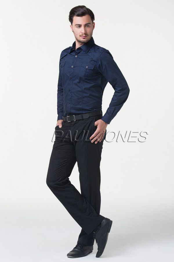 dark blue shirt outfit mens