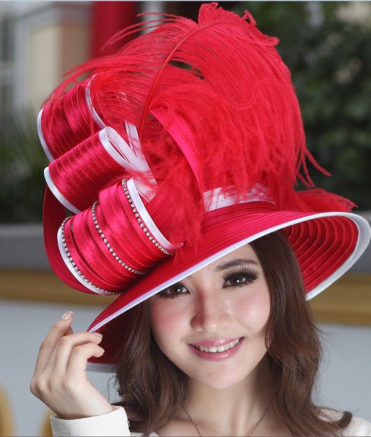 Ladies' Derby Church Hats Women Hat Satin Fabric Twist Hat Satin Ribbon