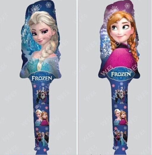 FROZEN Anna Elsa Blow Cheering Sticks Foil Balloons Helium Ballons for
