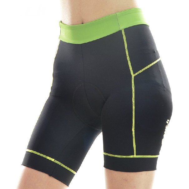 Women Professional Riding Shorts 3d Padded Lycra Cheji Green Line