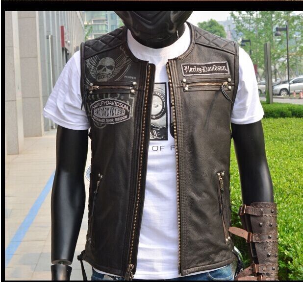 Special Best Selling Men's Genuine Road COOL Leather VEST 97196-14vm,motorcycle Jacket S-XXL Online with $155.81/Piece on Tify888's Store | DHgate.com