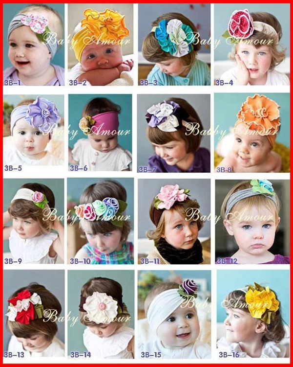 118 New baby jeweled headbands 540 Fedex Ems Dhl Ship New Baby Flower Headbands Colorful Flower Baby Head   