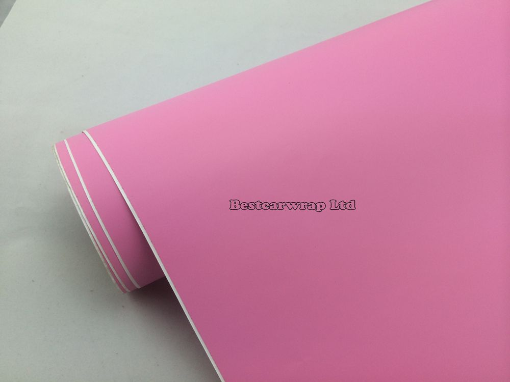 Pink Matte Vinyl wrap Air release For Car wrapping Stickers matt pink covering foil graphics film Size: 1.52*20m/Roll 4.98x98ft