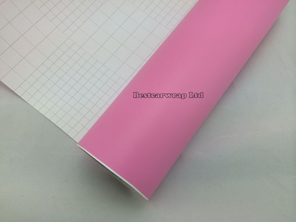 Pink Matte Vinyl wrap Air release For Car wrapping Stickers matt pink covering foil graphics film Size: 1.52*20m/Roll 4.98x98ft