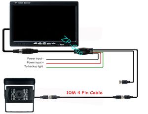 7 LCD Monitor de 4 pinos Kit de visão traseira do carro 18 LED IR CCD Câmera de ré Sistema de backup à prova d'água 245O