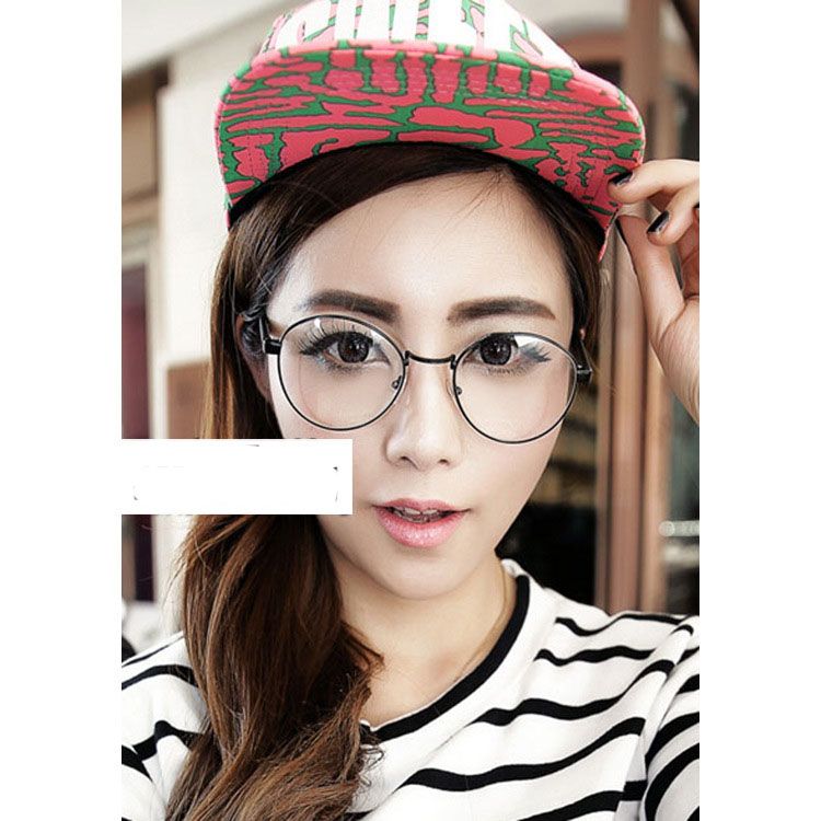 2017 Classic Metal Plain Glasses Academy Style Men Women Round