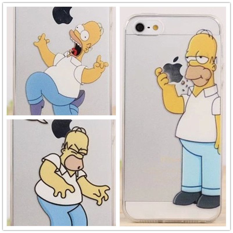 TPU Soft the Homer Simpson Simpsons Transparent the Simpson Eat APPLE