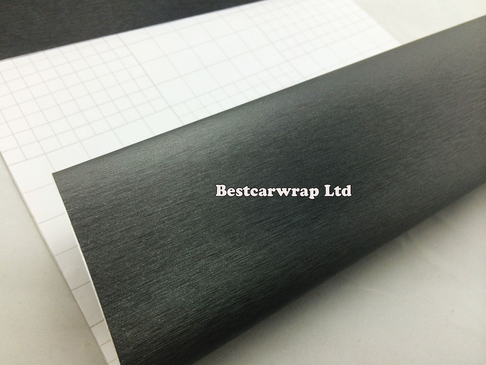 Premium Grey Metallic Brushed Steel Vinyl Film Car Wrap Sticker Gunmetal Brushed aluminum Film for Vehicle sltying 1.52x30M/Roll