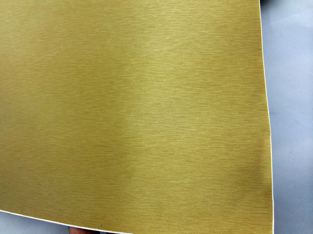 Gold Metallic Brushed Aluminum steel Vinyl For Car Wrap Golden Brushed Film Foile Vehicle Stickers Graphics Air Bubble Free 1.52x30M/Roll