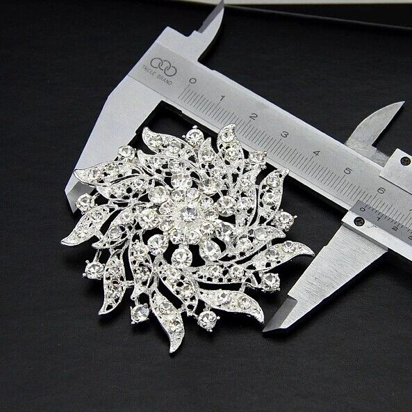 2.2 Inch Pretty Rhinestone Crystal Diamante Party Wedding Bouquet Brooches