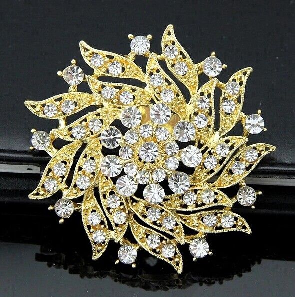 2.2 Inch Pretty Rhinestone Crystal Diamante Party Wedding Bouquet Brooches