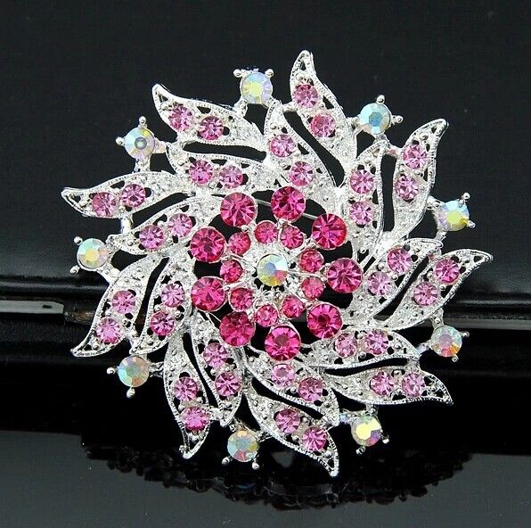 2.2 Inch Pretty Rhinestone Crystal Diamante Party Wedding Bouquet Brooches