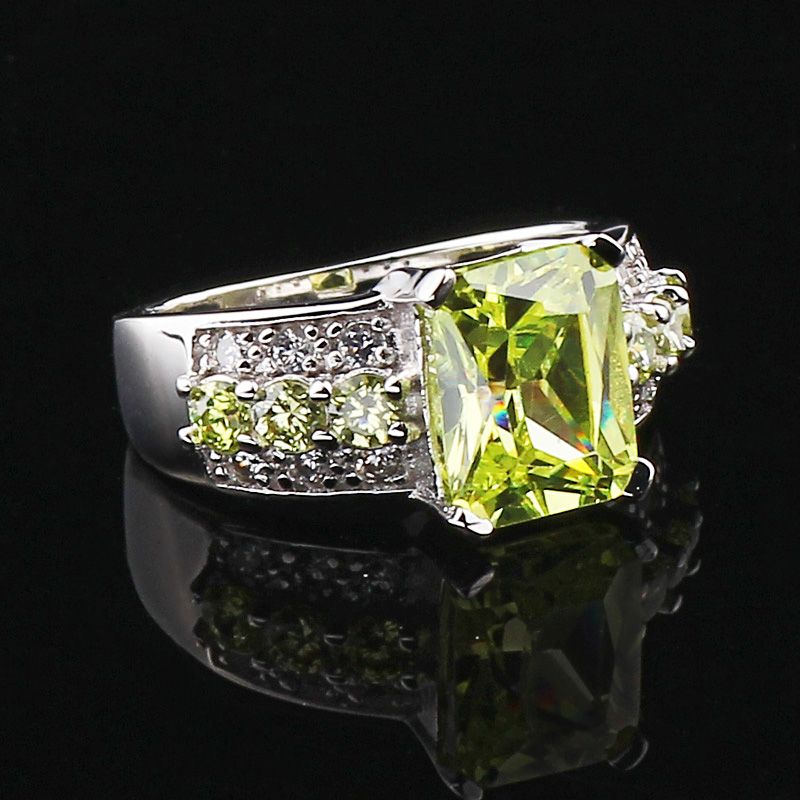 New fashion Topaz zirconia diamond rings sterling silver jewelry wedding 925 silver Ring for women BT0032