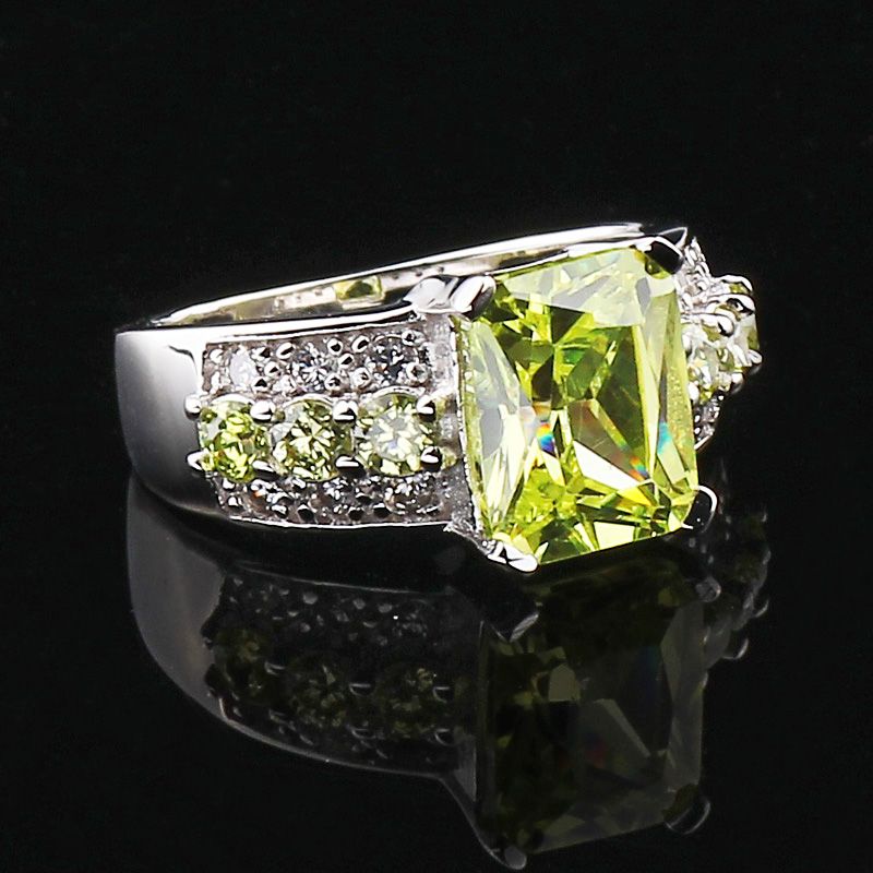 New fashion Topaz zirconia diamond rings sterling silver jewelry wedding 925 silver Ring for women BT0032