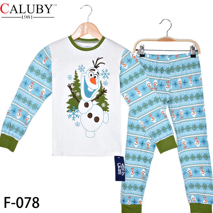 Wholesale Big Size 812T Olaf Pajamas Children Cotton Pyjamas Long Sleeve + Pants Suits C001