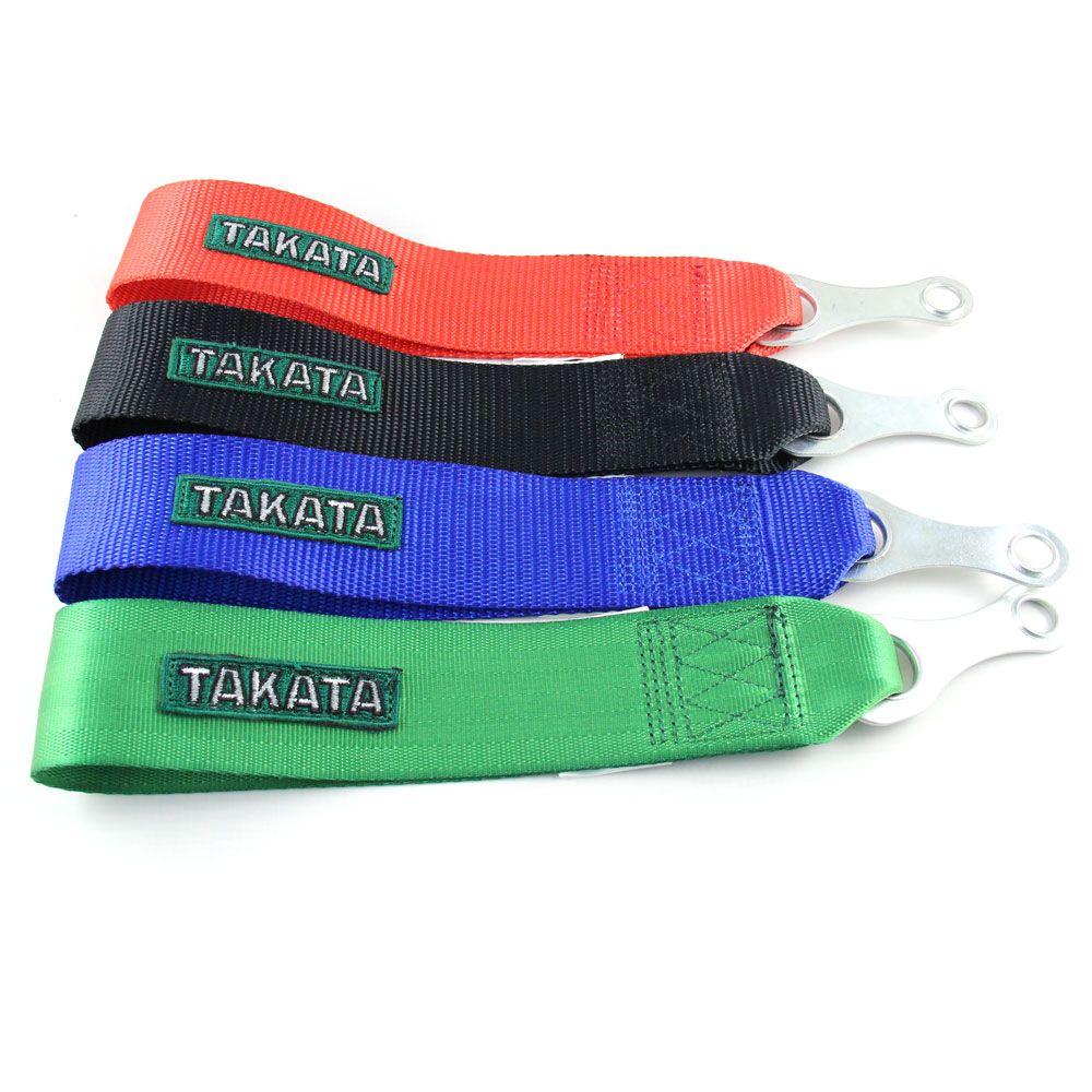 Takata Jdm Green Tow Hook Strap Black Blue Red& Green Car Exterior