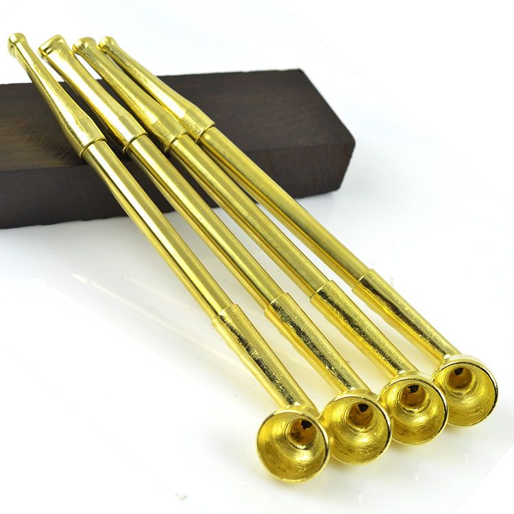 2017 Wholesale 21cm Long Metal Pipe Tobacco Stems Retractable Tensile