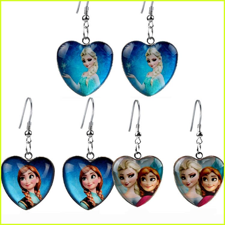 Hot Sale Earrings Frozen Elsa Anna Earrings Baby Girl Kids Party