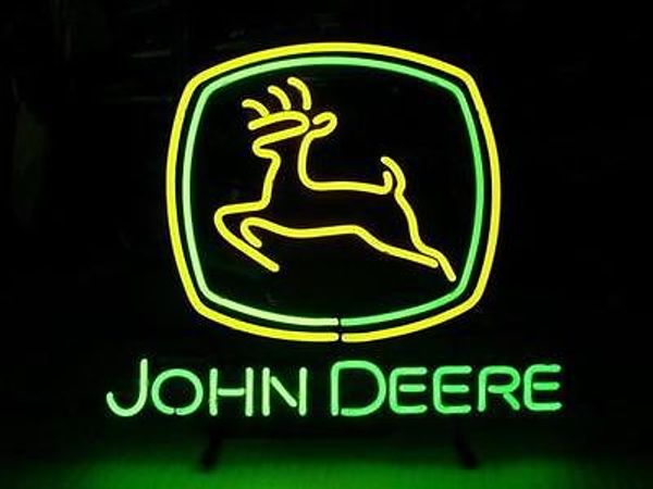 NEW JOHN DEERE GLASS NEON LIGHT BEER PUB BAR SIGN