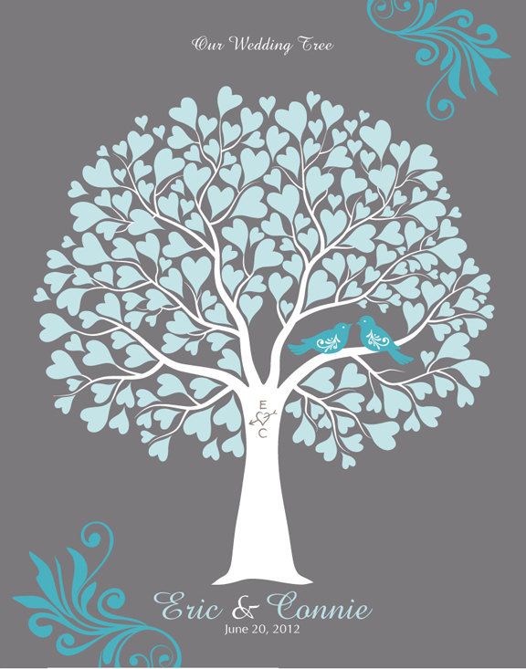 2017 Heart Leaf Wedding Fingerprint Tree Guest Book 2017 Heart Leaf Wedding Fingerprint Tree Guest Book