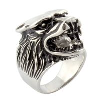 ... Stainless Steel Men's Gothic Wolf head Ring Never Fade XMAS Jewelry