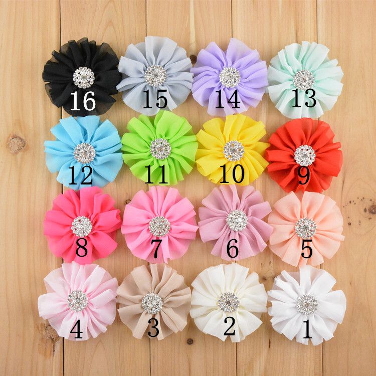 4 New baby headbands rhinestone 91 Chiffon Rhinestone Flowers for Headband Baby Headbands Accessories    4 New baby headbands rhinestone 91 Chiffon Rhinestone Flowers for Headband Baby Headbands Accessories