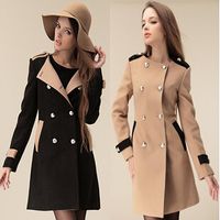 New Arrival Woolen Coat Fashion Women Winter Coat Christmas Parka Korean Style Ladies Peacoat Loose Trench Coat JACKET Outwear W27