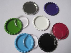 1" 25.4MM 100Pcs Round Metal Flattened Chrome Bottle Cap & 100Pcs Matching Clear Circle Round Epoxy Dome Sticker