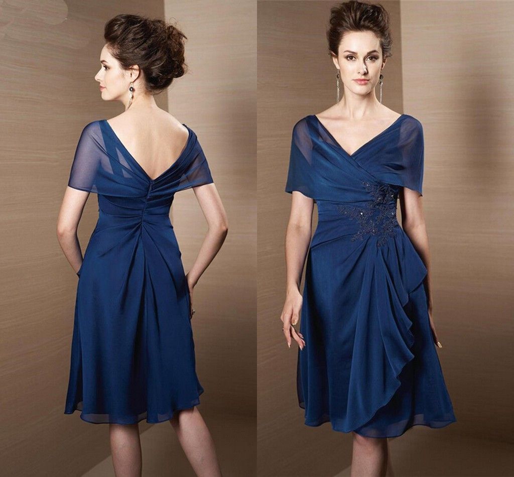 Cheap Chiffon A Line Knee Length Mother Of The Bride Dresses Beads Off