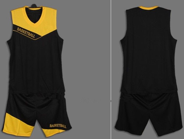 2018 2014 Custom Basketball Jerseys Mens Black Sports Shirt+Short