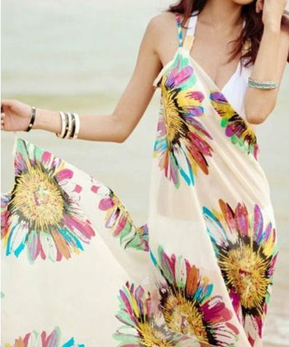 FREE SHIPPING Deep V Wrap Chiffon Swimwear Bikini Cover Up Sarong Beach Dress