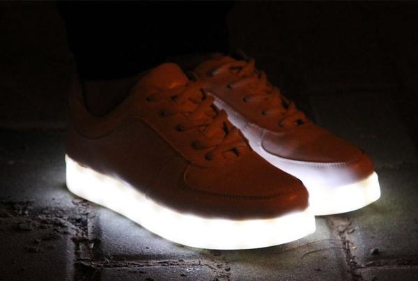 New balance Simulation LED glow in the dark pink blue leisure shoes