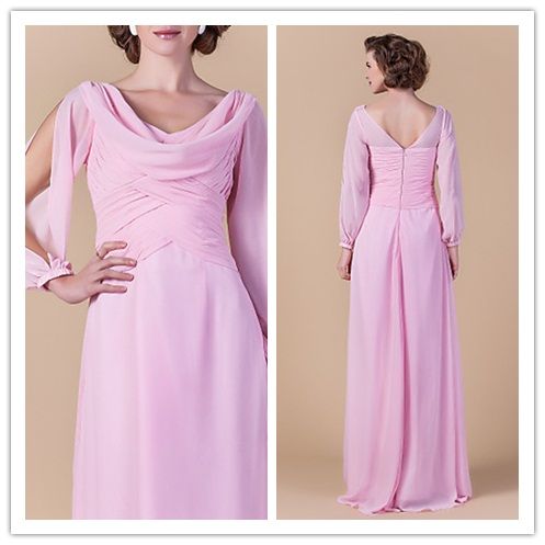 Mother Of The Bride Dresses Purple Chiffon Handmade Flower Beads Rhinestone\Cry…