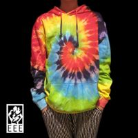 Cheap Wholesale-Handmade Tie-dye Classic Swirl rainbow colorful Skateboard T shirt Terry lovers
