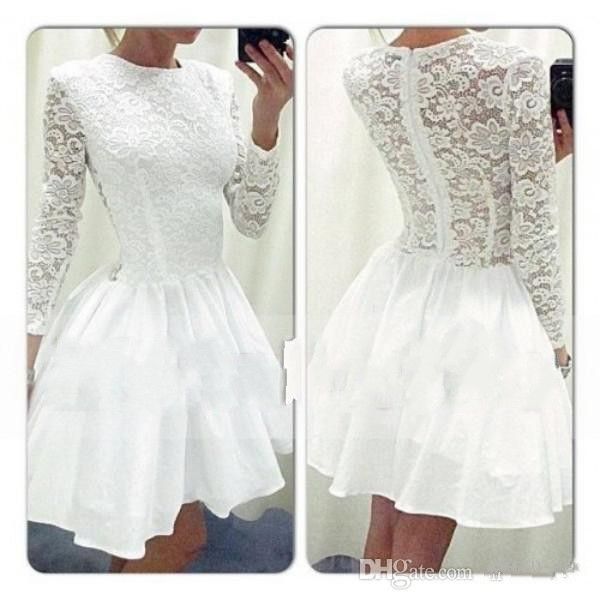 white lace Homecoming Dresses Long Sleeve with Attractive Lace Crew Neckline and Embellished Puffy Short White Young Girl's party Dresses
white lace Homecoming Dresses Long Sleeve with Attractive Lace Crew Neckline and Embellished Puffy Short White Young Girl's party Dresses