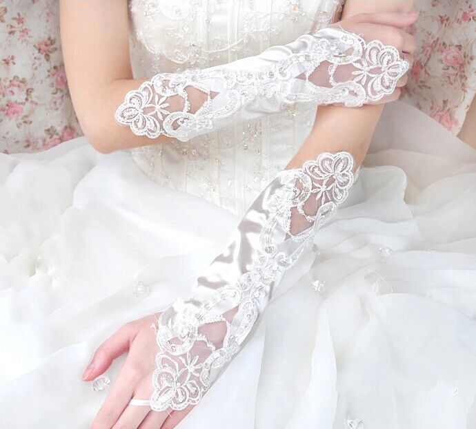 New Fashion Girl Wedding Dress Finger Gloves Child Flower Gown Ball