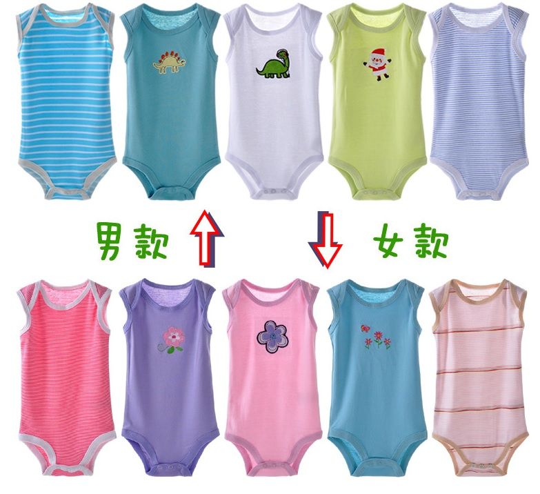 2017 Baby Boys Girls Sleeveless Bodysuits Singlet Tank Tops Newborn