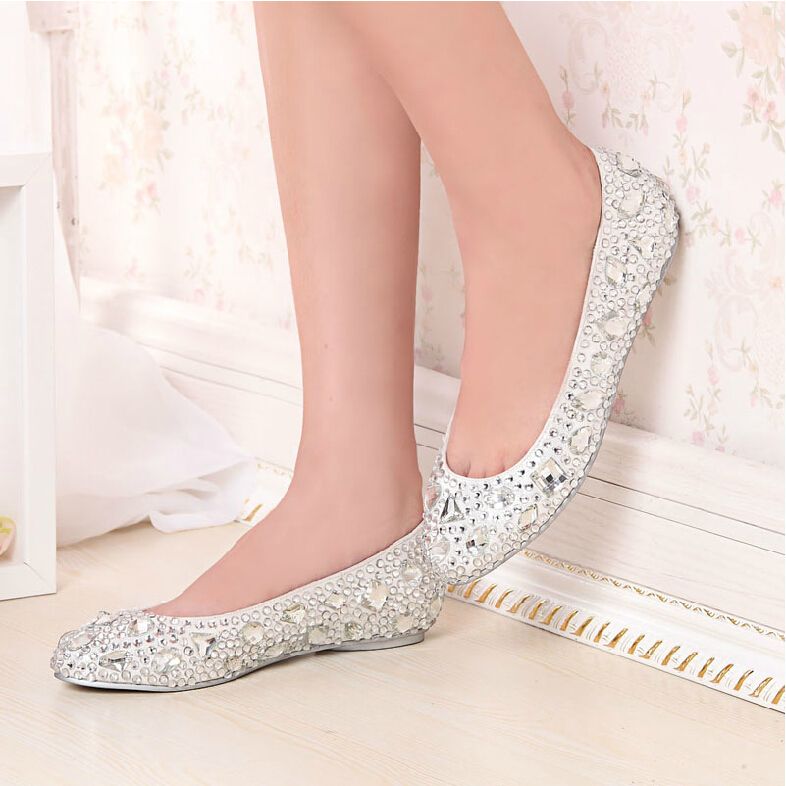 Silver Flat Wedding Shoes Flat Silver Shoes Glitter Shoe Wedding