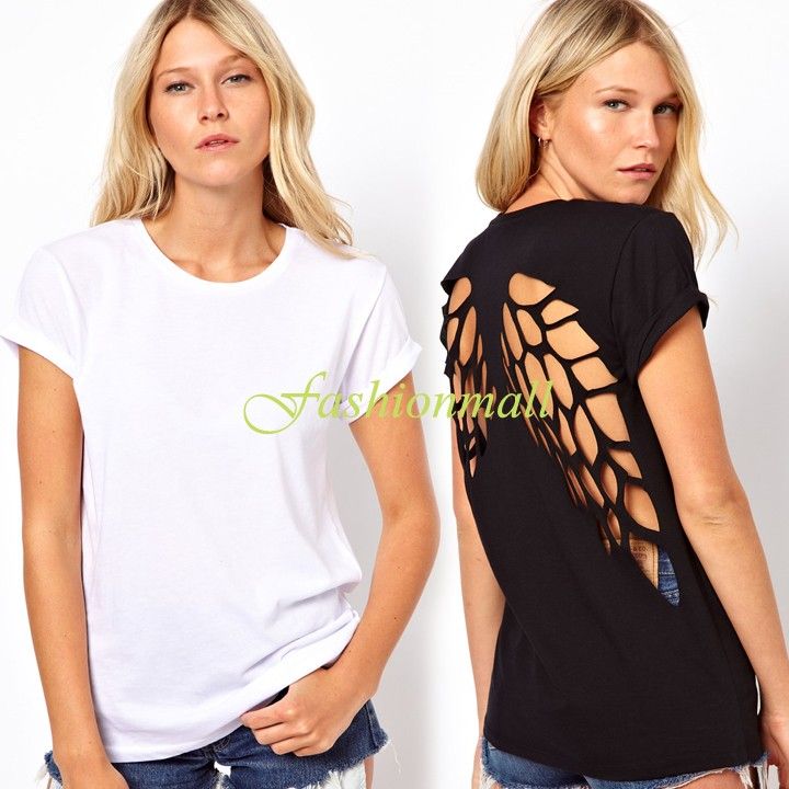 Fashion T shirt for Women Laser Backless Angel Wings Women's White Black Shorts Tops & Tees T-Shirt Autumn-Summer b14 18335
Fashion T shirt for Women Laser Backless Angel Wings Women's White Black Shorts Tops & Tees T-Shirt Autumn-Summer b14 18335
