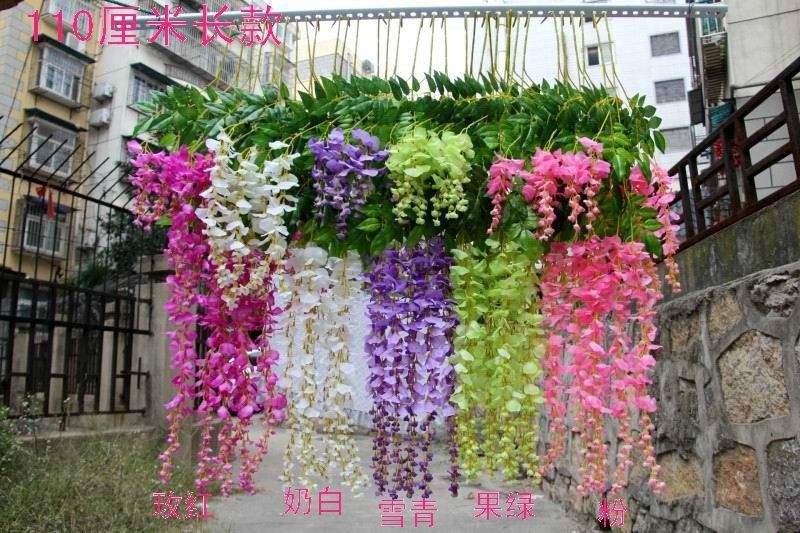 wholesale silk flower artificial flower wisteria vine rattan for valentines day home garden hotel wedding decoration 2014 hot sale wedding silk flower - Flowers For Home Garden wholesale silk flower artificial flower wisteria vine rattan for valentines day home garden hotel wedding decoration 2014 hot sale wedding silk flower - Flowers For Home Garden