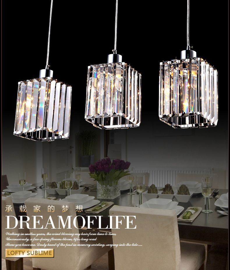 Modern Dining Room Chandeliers Crystal Restaurant Pendant Lights Contemporary Pendant Lamp Nordic Chandelier Lighting Creative Simple LED Hanging La