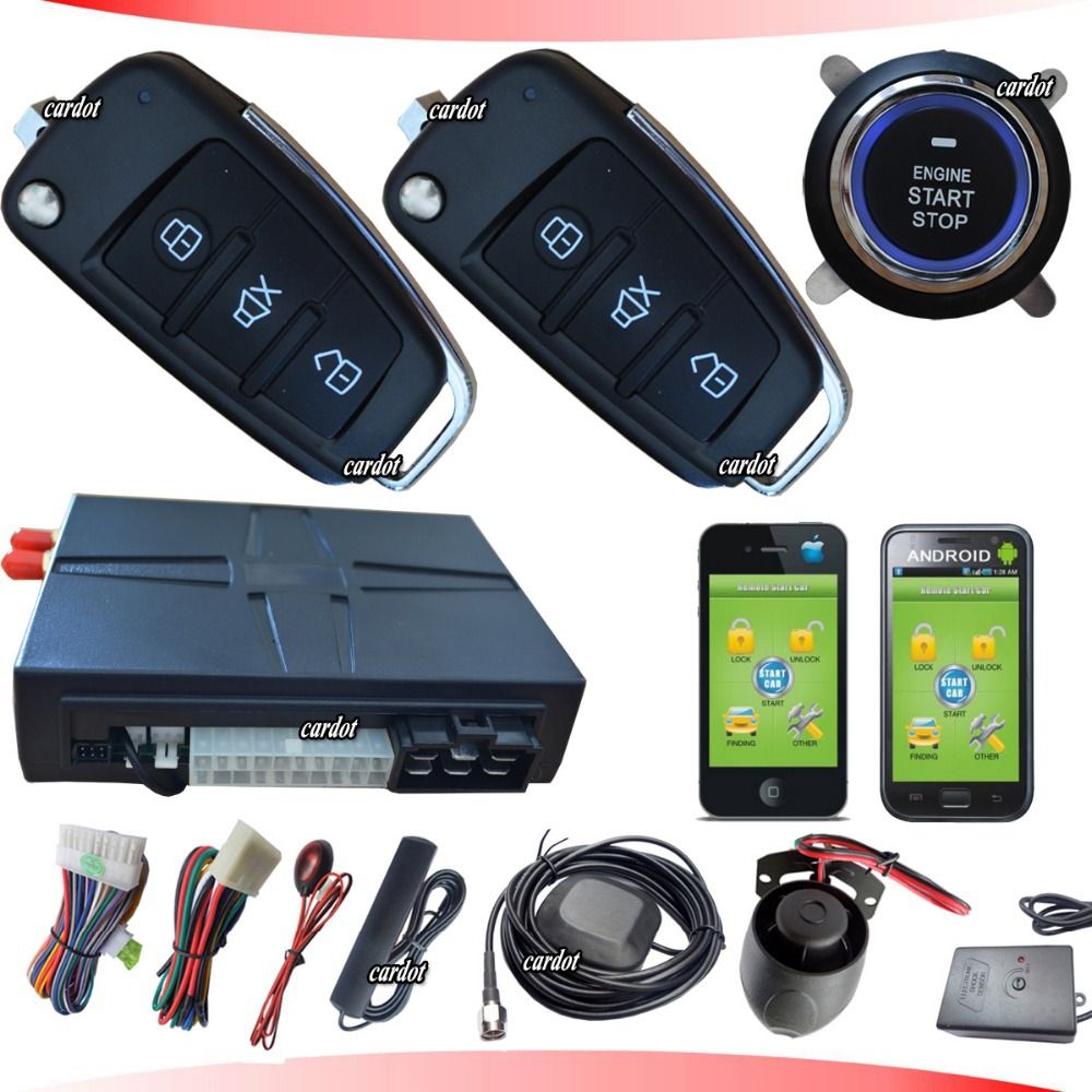2017 Top Gsm Car Alarm System With Long Start Button,Bypass Chip