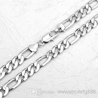 Cheap Wholesale - Cool men 24k white gold GF necklace solid chain 23 ...